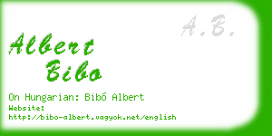 albert bibo business card